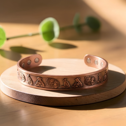 Native Pure Copper Bracelet With Magnetic Therapy