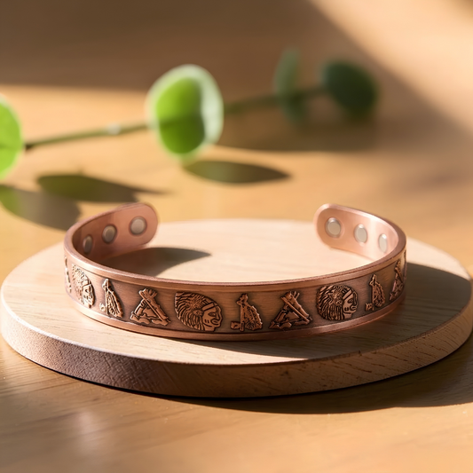 Native Pure Copper Bracelet With Magnetic Therapy