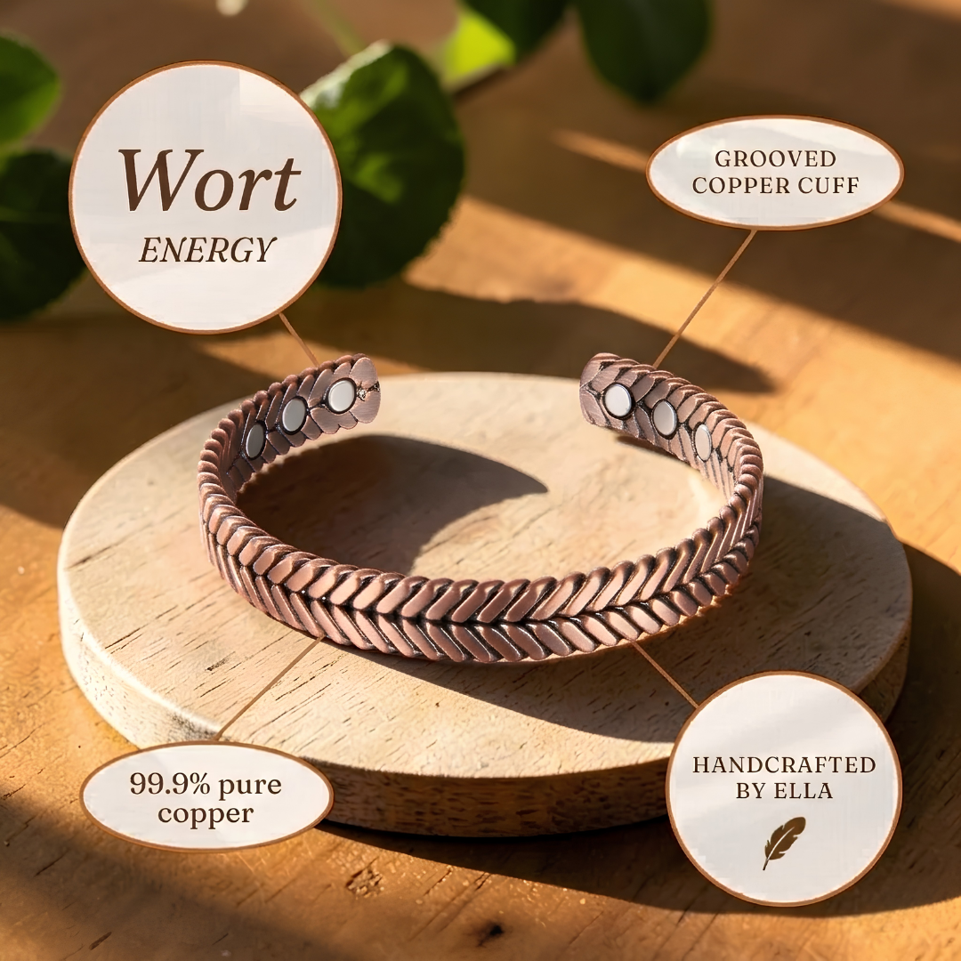 Wort Pure Copper Bracelet With Magnetic Therapy