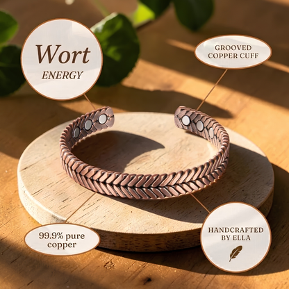 Wort Pure Copper Bracelet With Magnetic Therapy