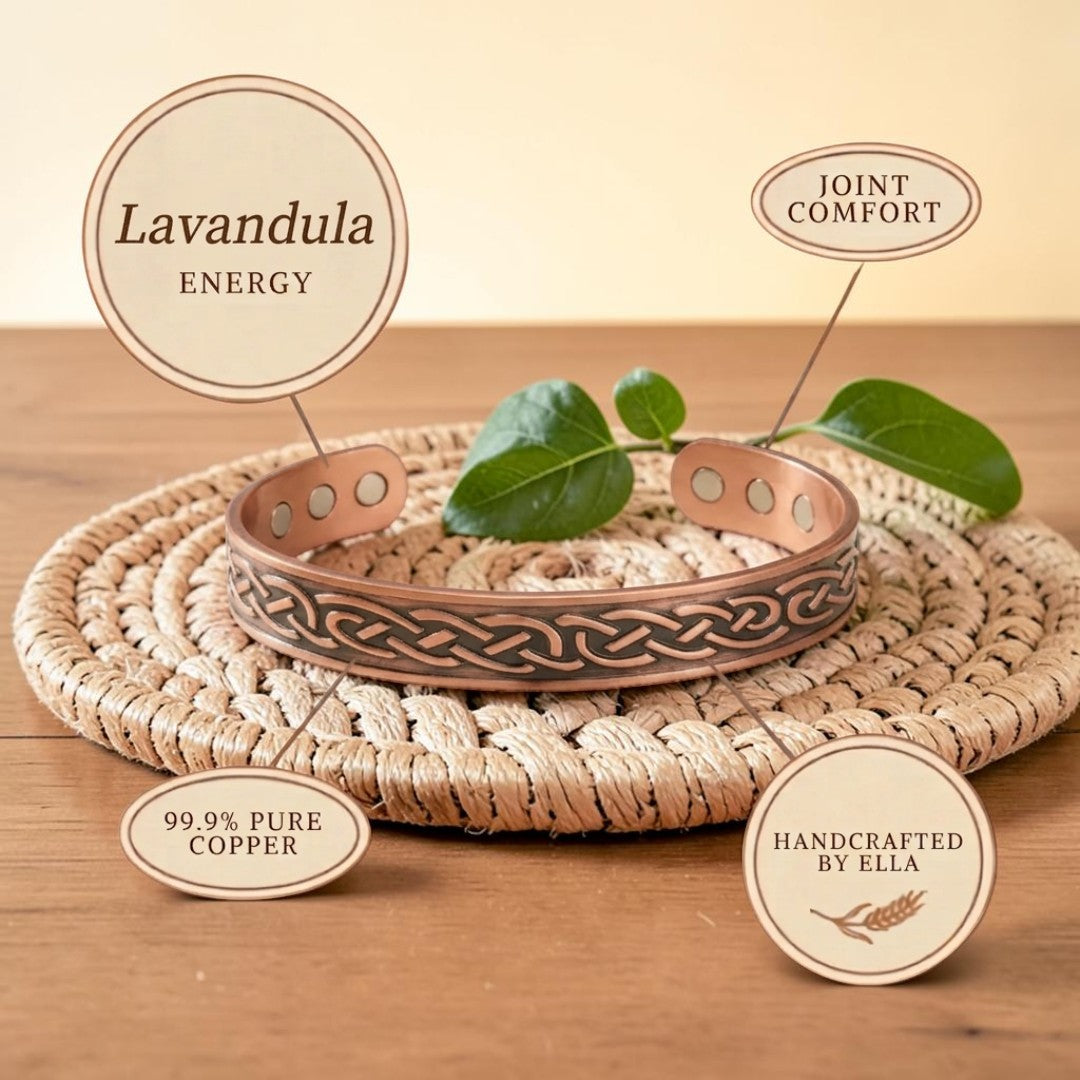 Lavandula Pure Copper Bracelet With Magnetic Therapy