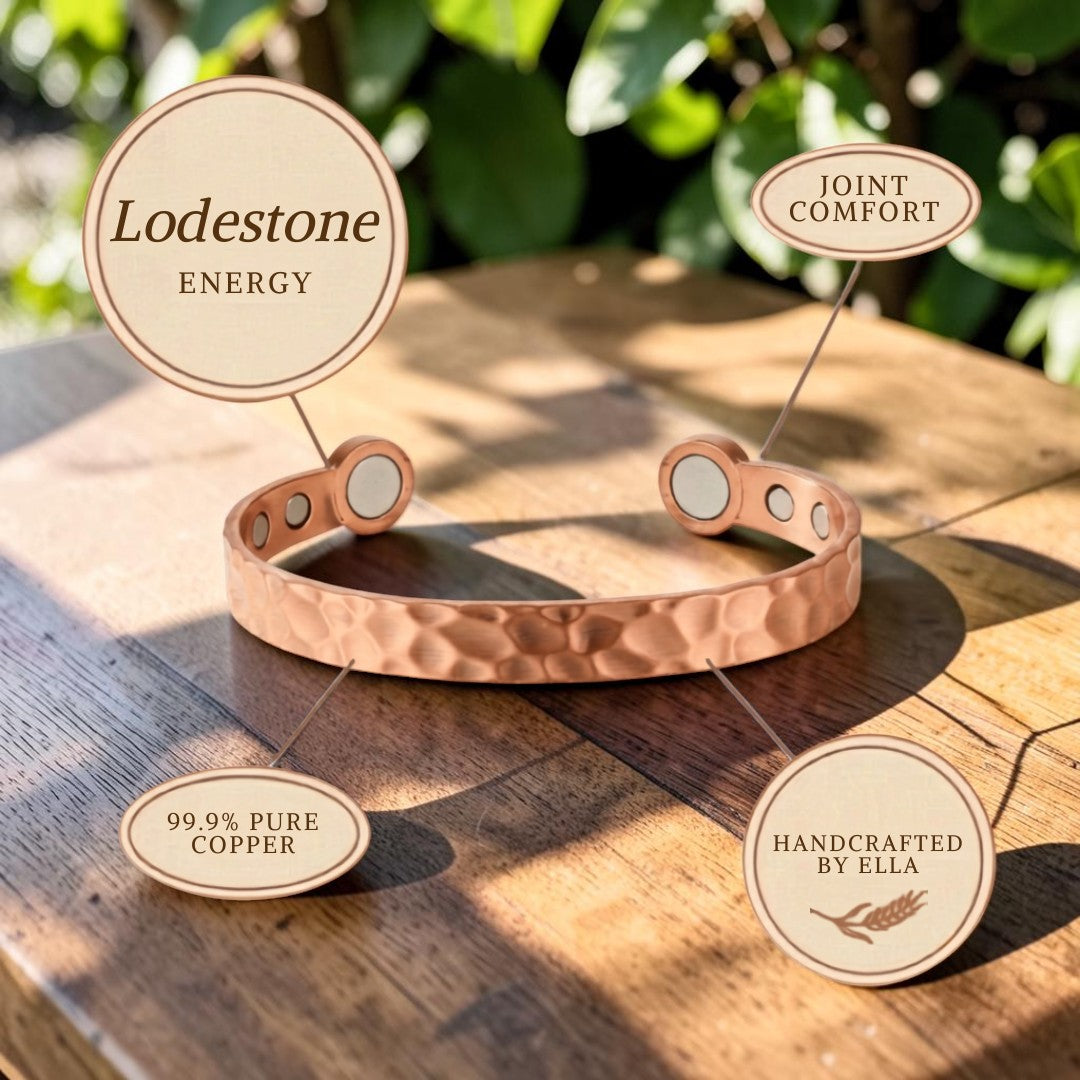 Lodestone Pure Copper Bracelet With Magnetic Therapy