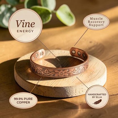 Vine Pure Copper Bracelet With Magnetic Therapy