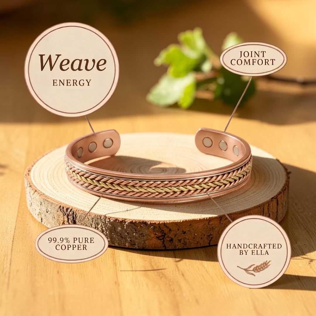 Weave Pure Copper Bracelet With Magnetic Therapy