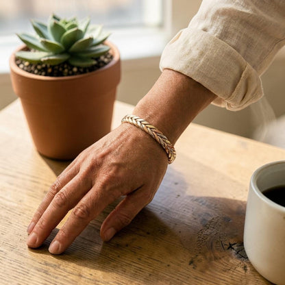 Stone Pure Copper Bracelet With Magnetic Therapy