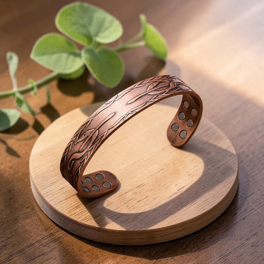 Frond Pure Copper Bracelet With Magnetic Therapy