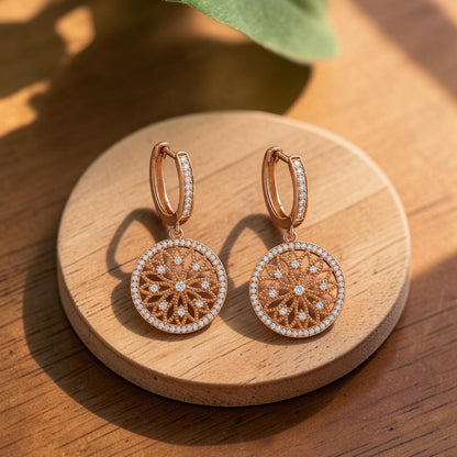 Mandala Copper Earrings
