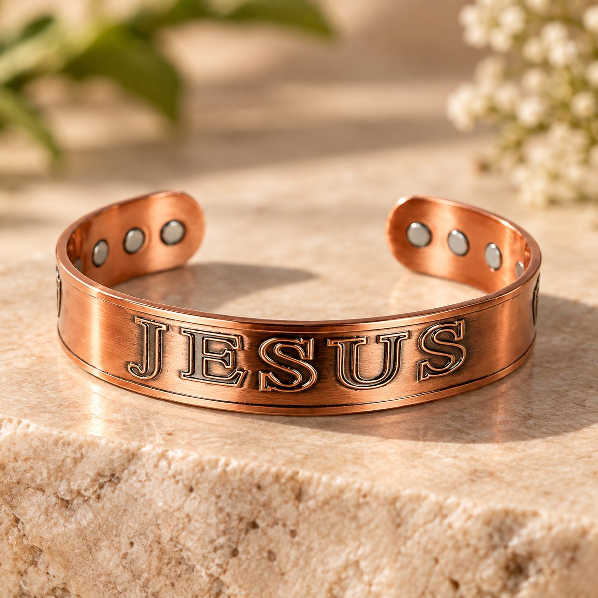Faith Pure Copper Bracelet With Magnetic Therapy
