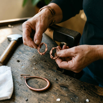 Swirl Copper Earrings