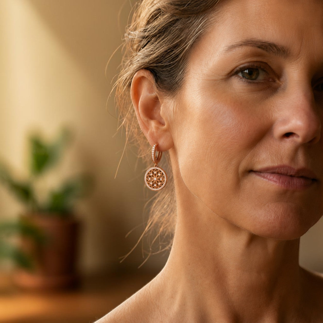 Mandala Copper Earrings