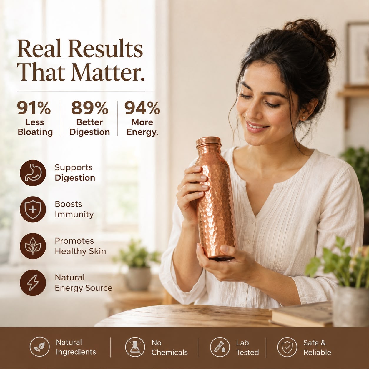 Handmade Ayurvedic Copper Bottle