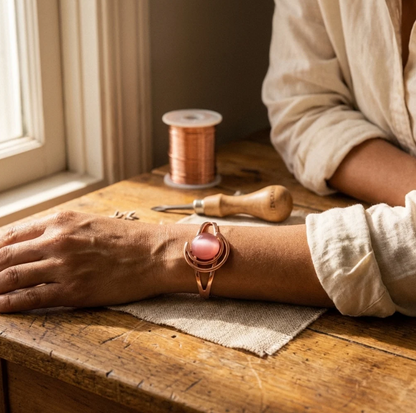 Sphere Pink Copper Bracelet