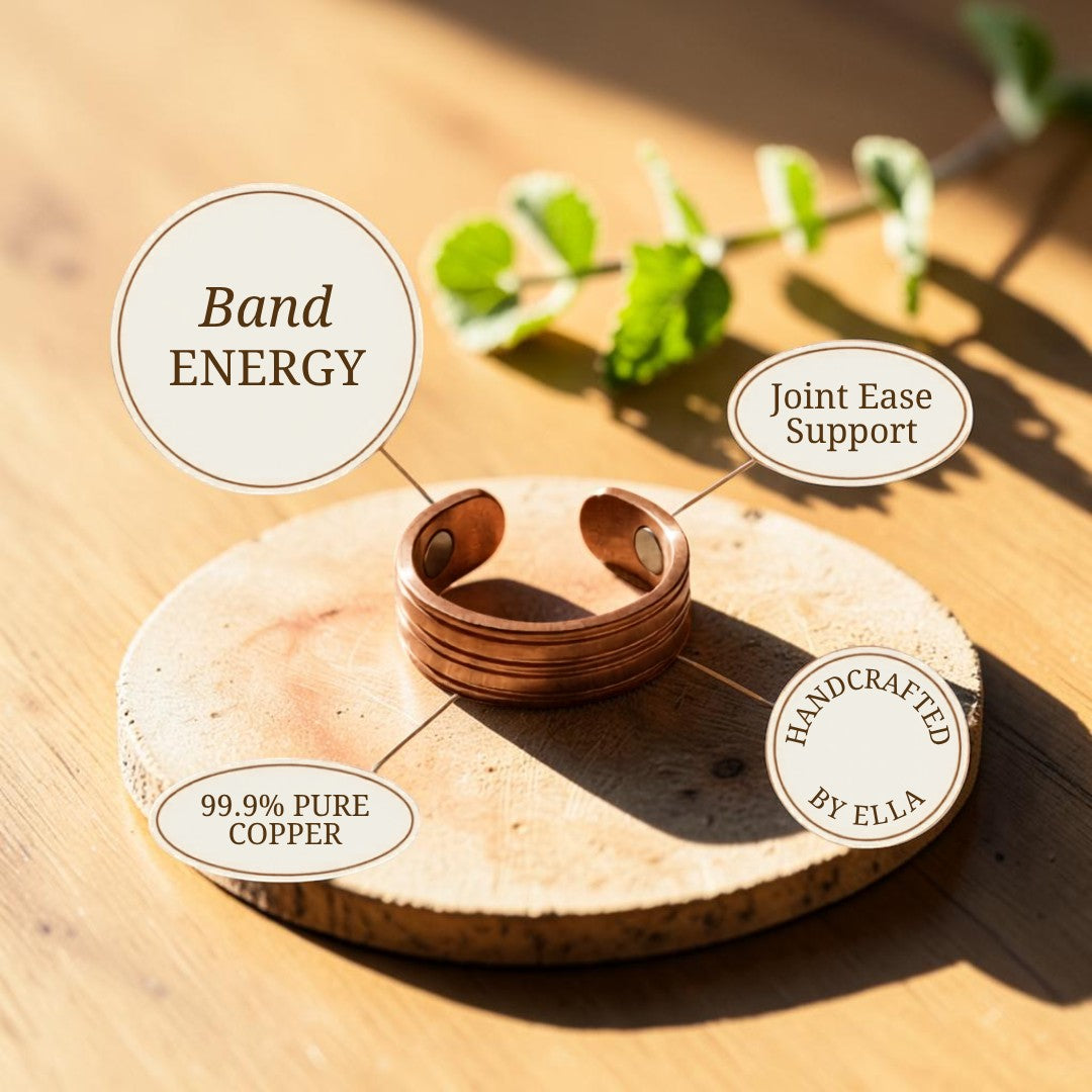 Band Ring Pure Copper With Magnetic Therapy
