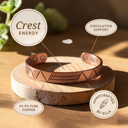 Crest Pure Copper Bracelet With Magnetic Therapy