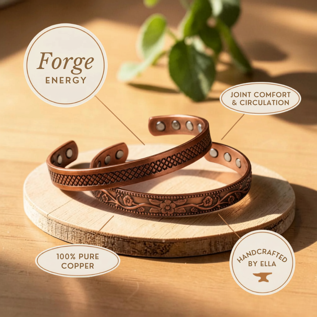 Forge Pure Copper Bracelet Set With Magnetic Therapy