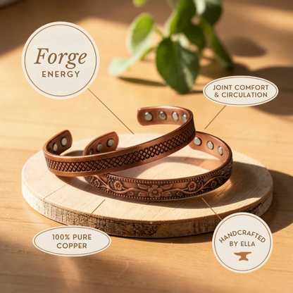 Forge Pure Copper Bracelet Set With Magnetic Therapy