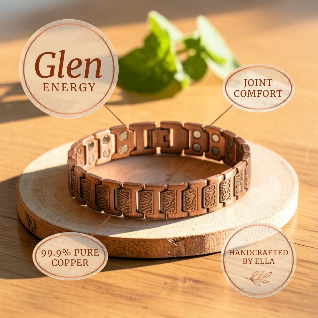 Glen Men's Pure Copper Bracelet With Magnetic Therapy