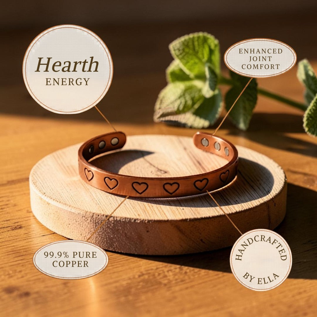 Hearth Pure Copper Bracelet With Magnetic Therapy