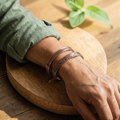 Forge Pure Copper Bracelet Set With Magnetic Therapy