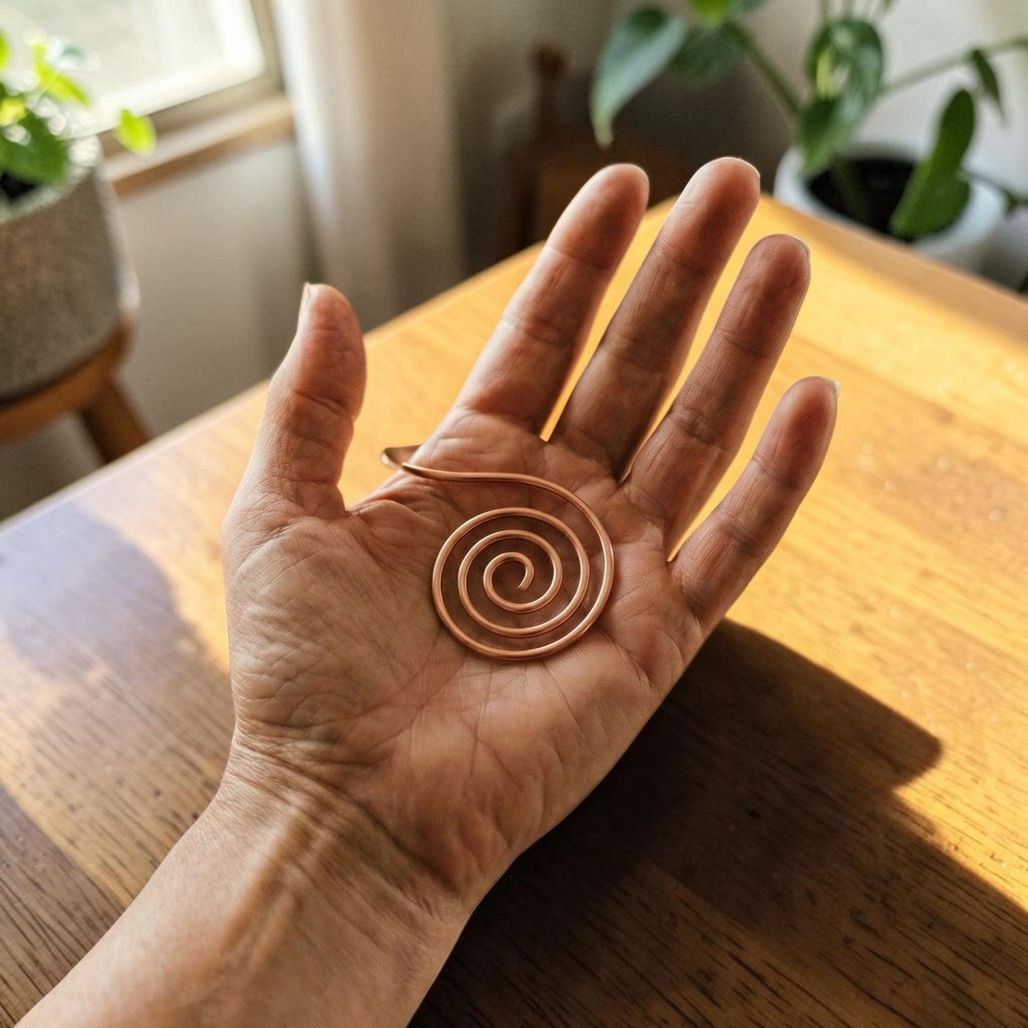 Flow Hand Spiral Pure Copper Bracelet