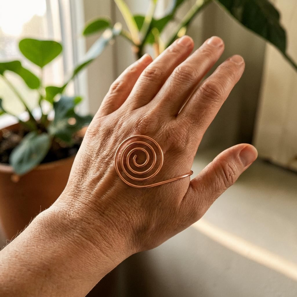 Flow Hand Spiral Pure Copper Bracelet