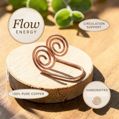 Flow Hand Spiral Pure Copper Bracelet