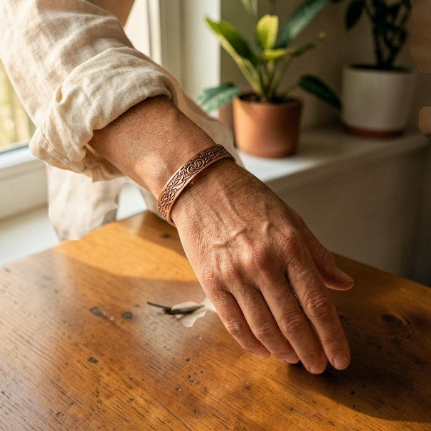 Moss Pure Copper Bracelet With Magnetic Therapy