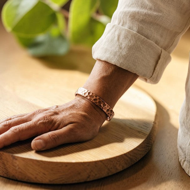 Furrow Pure Copper Bracelet With Magnetic Therapy
