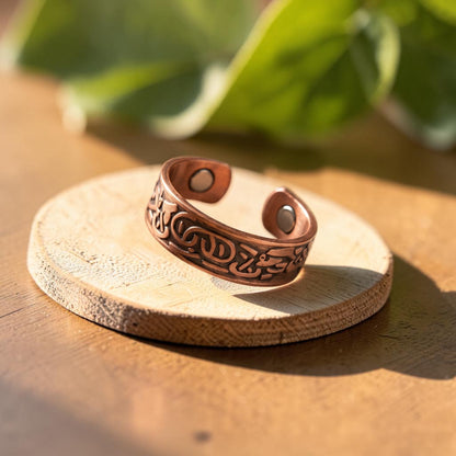 Burr Ring Pure Copper With Magnetic Therapy