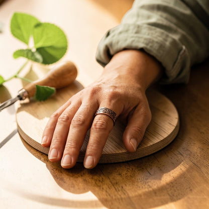 Burr Ring Pure Copper With Magnetic Therapy
