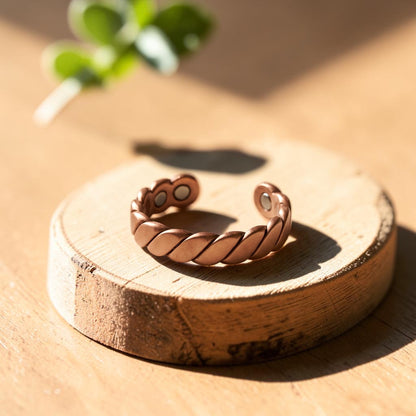 Knap Ring Pure Copper With Magnetic Therapy