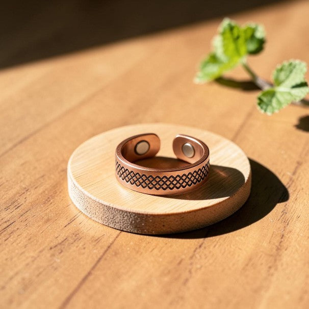 Grid Ring Pure Copper With Magnetic Therapy