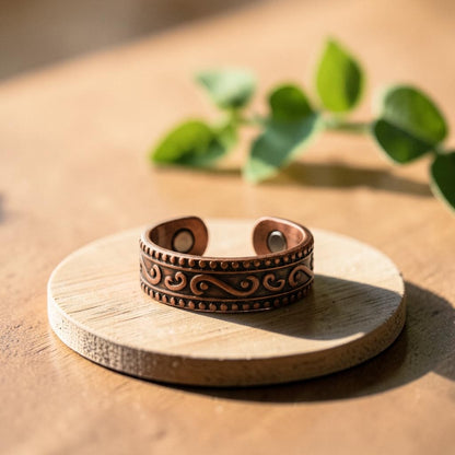 Fern Ring Pure Copper With Magnetic Therapy