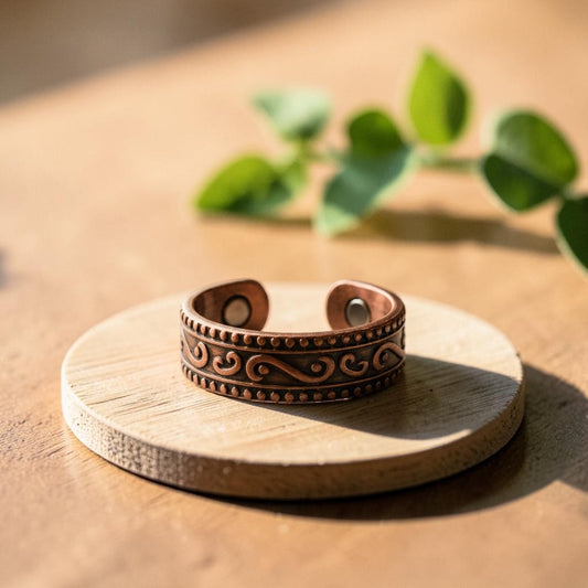 Fern Ring Pure Copper With Magnetic Therapy