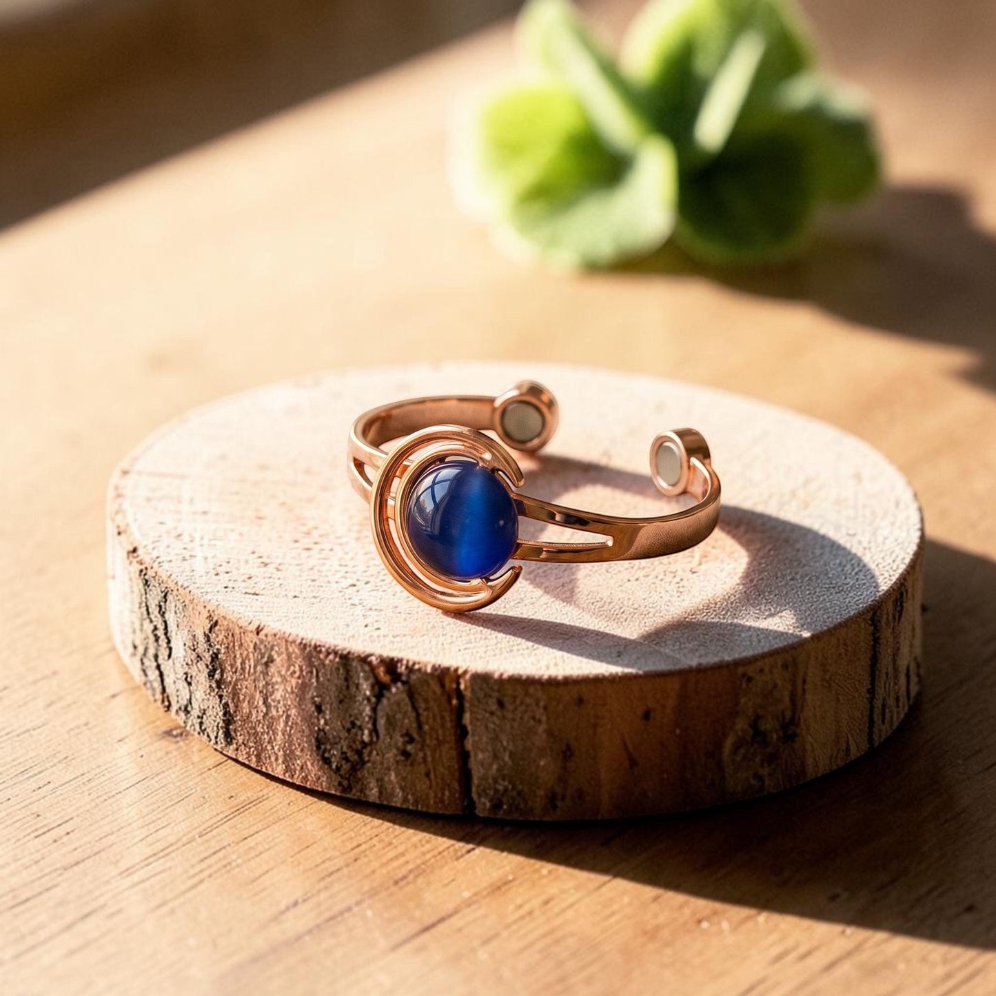 Sphere Blue Pure Copper Bracelet With Magnetic Therapy