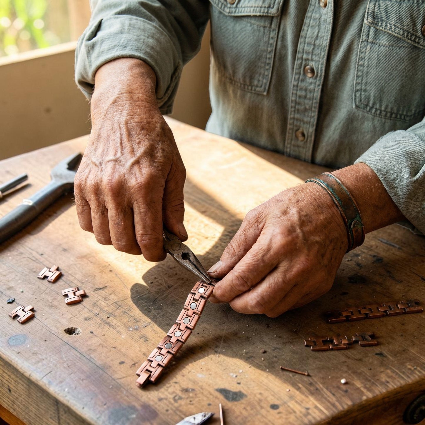 Gorse Men's Pure Copper Bracelet With Magnetic Therapy