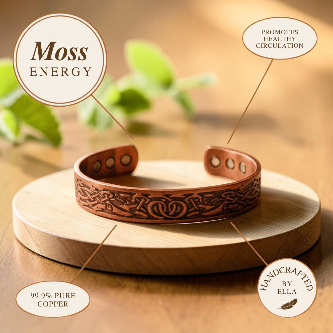 Moss Pure Copper Bracelet With Magnetic Therapy