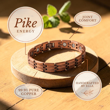 Pike Men's Pure Copper Bracelet With Magnetic Therapy