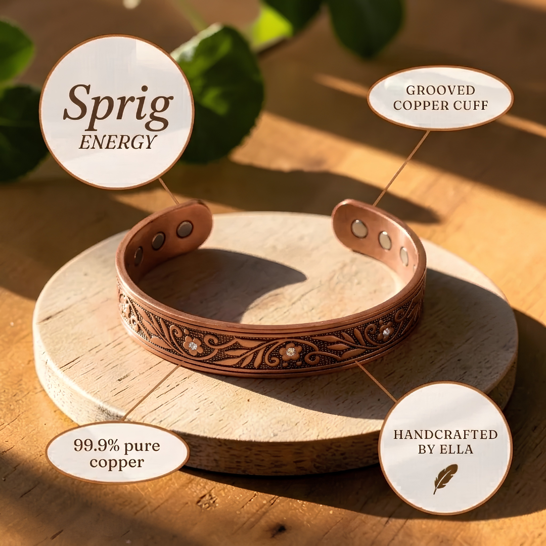 Sprig Pure Copper Bracelet With Magnetic Therapy