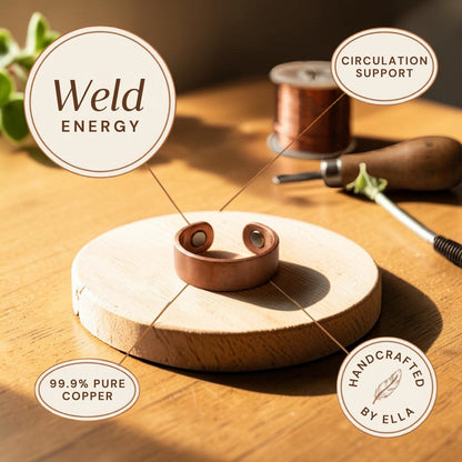 Weld Ring Pure Copper With Magnetic Therapy